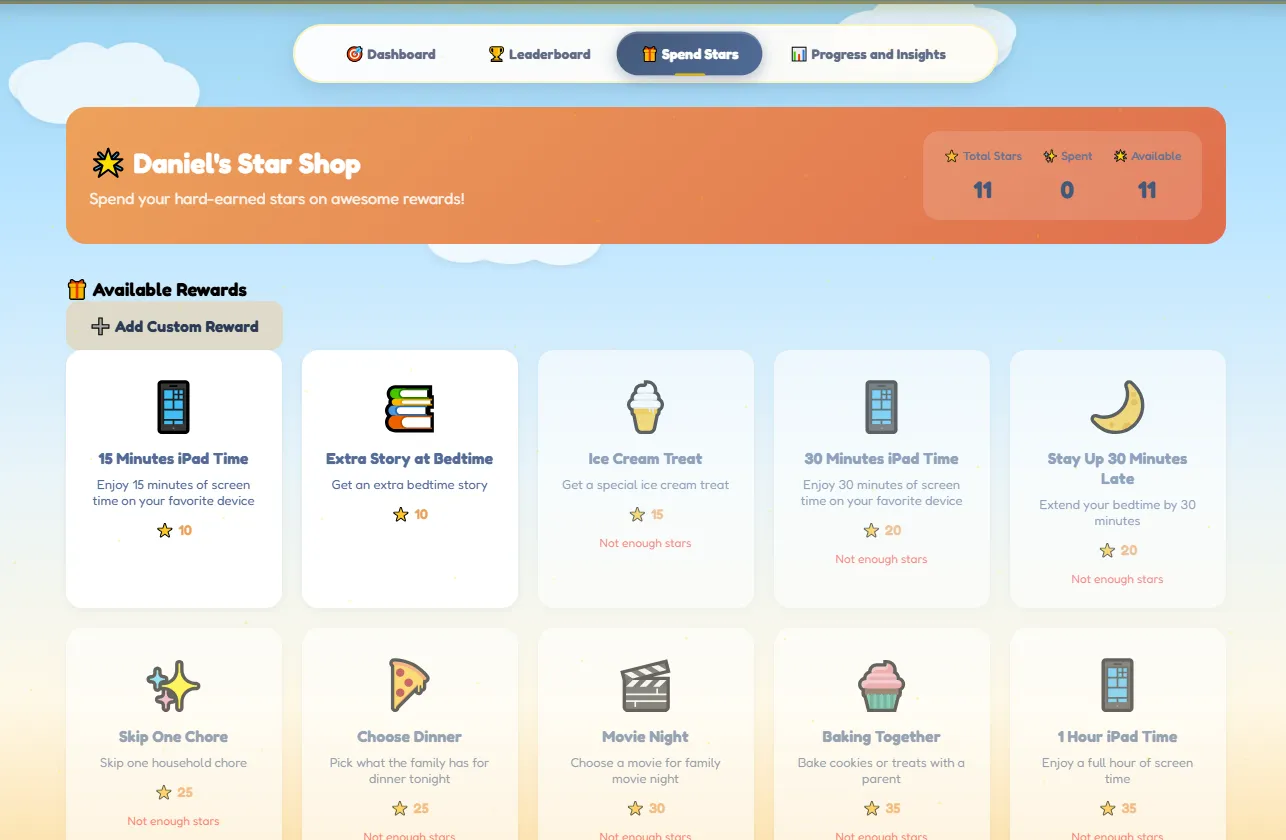 Star shop rewards